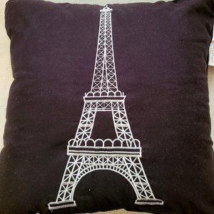 Eiffel Tower Black & White Throw Pillow